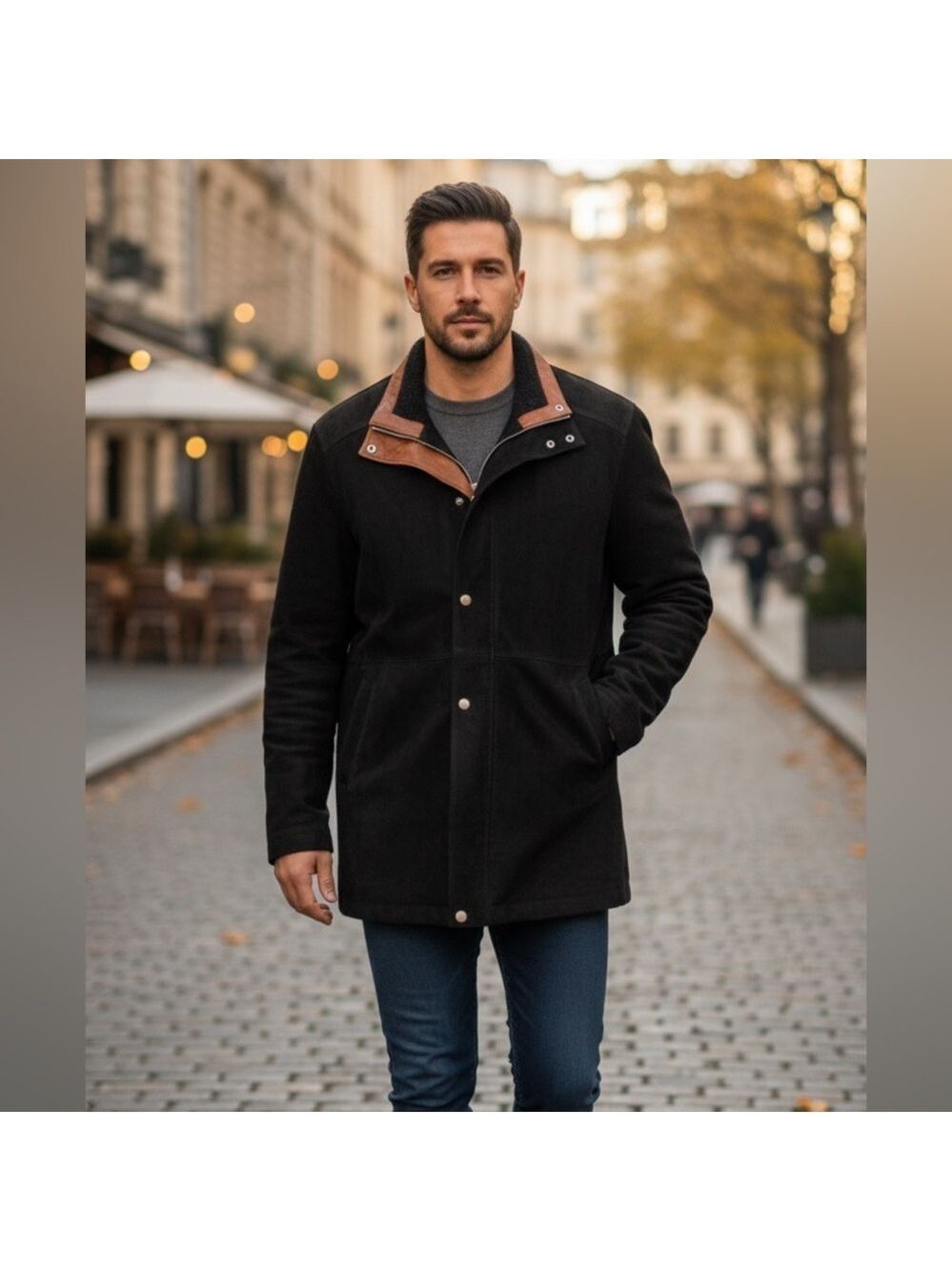 William Jacket Leather Suede Trench Coat
